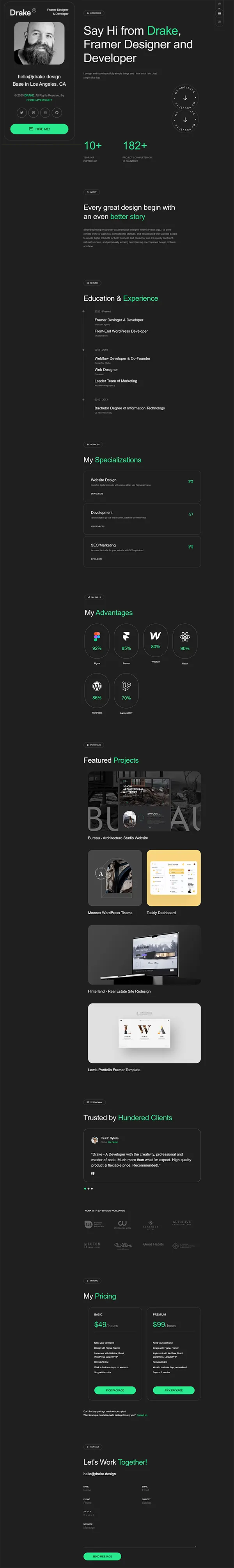 Drake - Joomla 6 Personal Portfolio Template